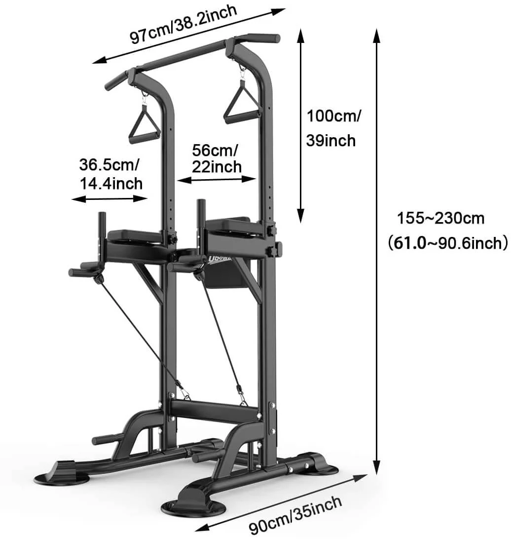 Power Tower Pull Up Bar Dip Station Bench - Image 3