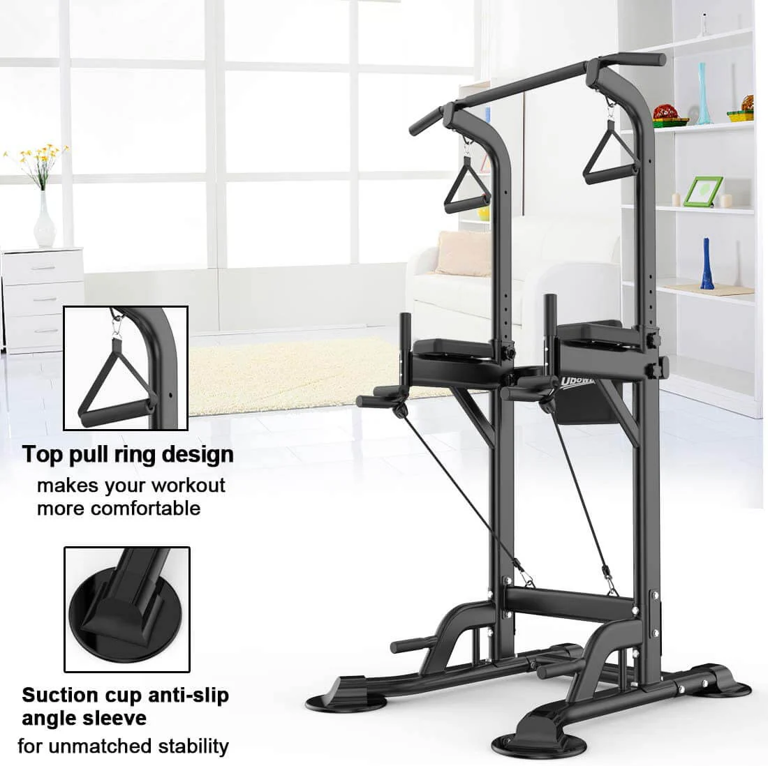 Power Tower Pull Up Bar Dip Station Bench - Image 7