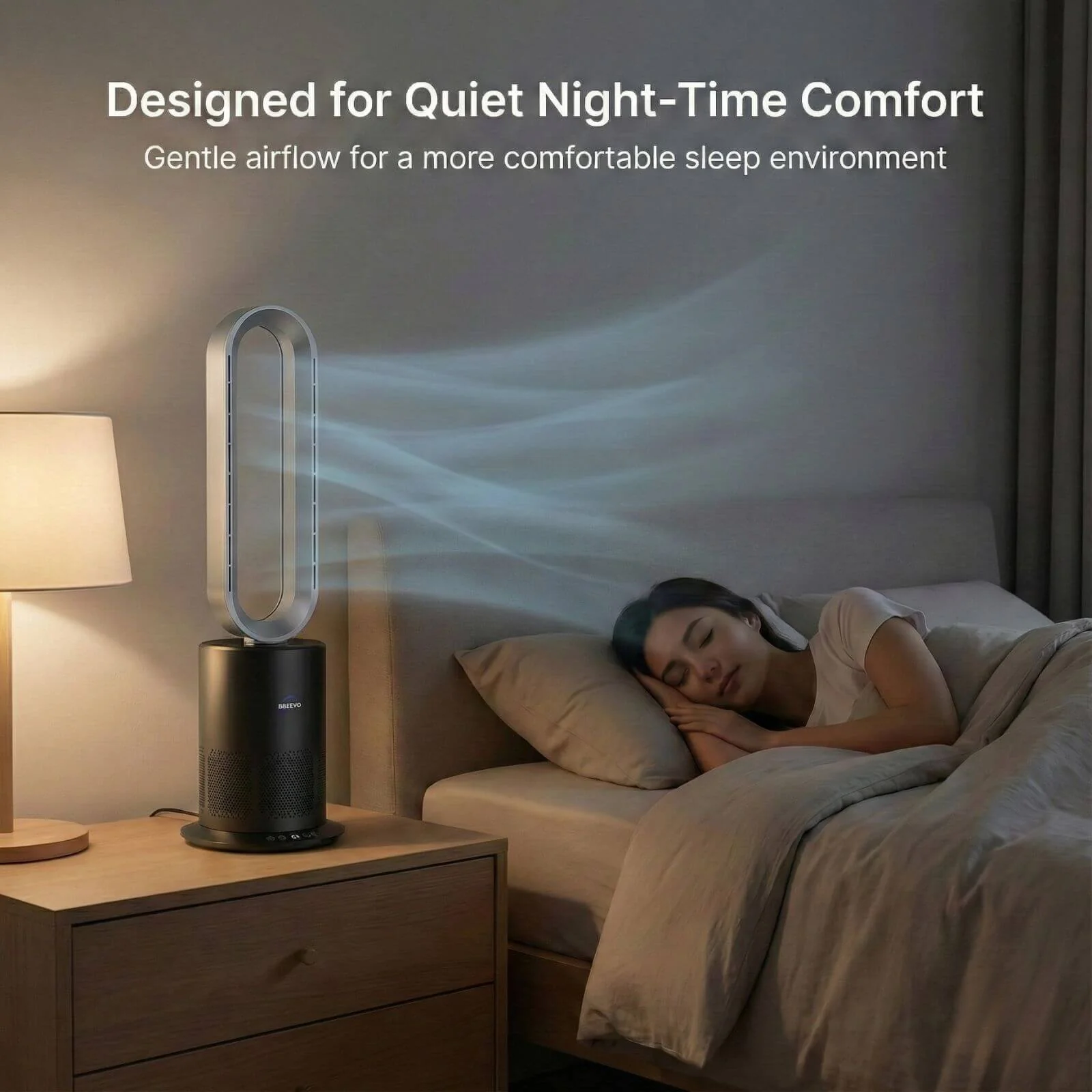 3-in-1 Bladeless Fan with Air Purifier & Heater for NZ Rooms – Silver/Grey | PureFlow - Image 8