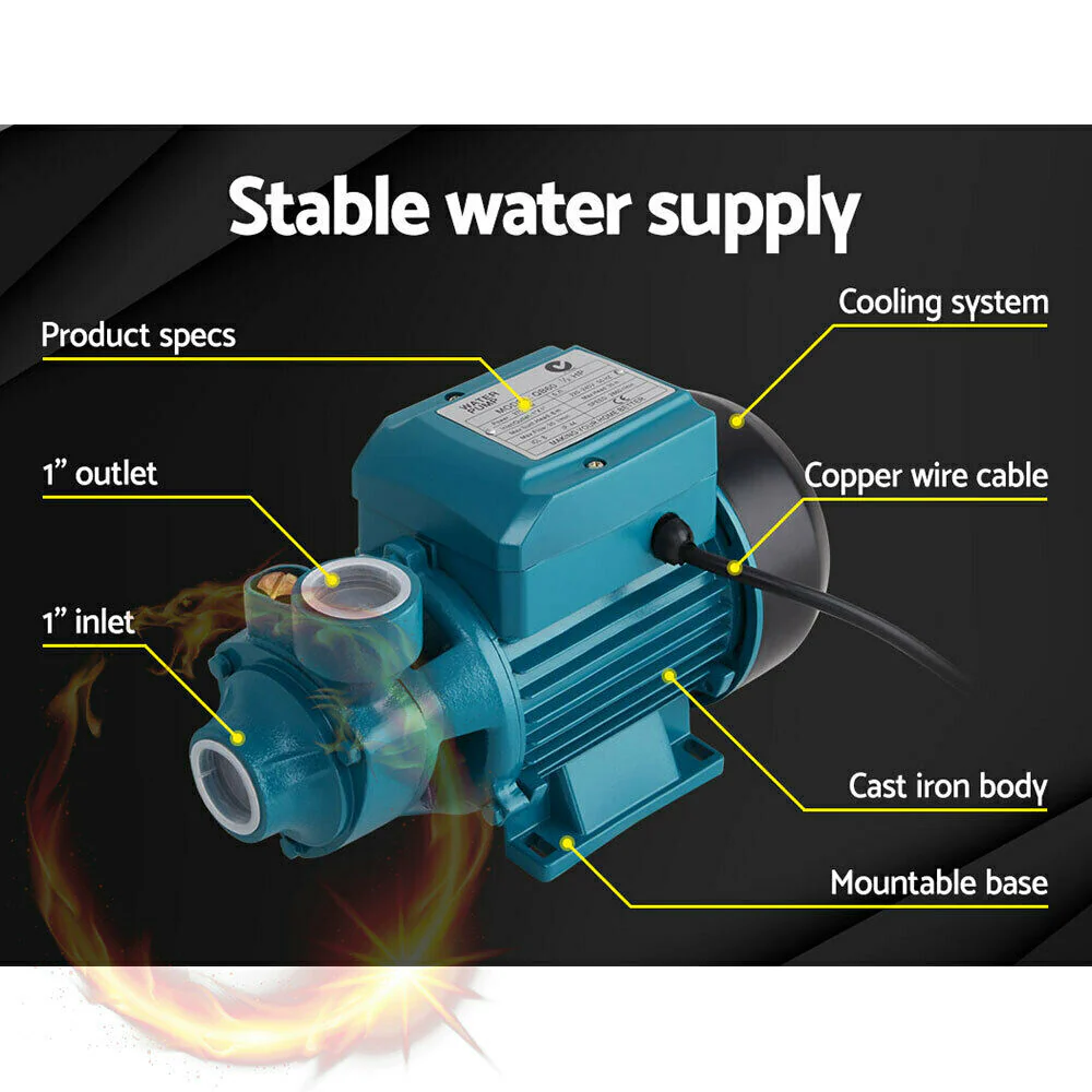 PUMP-QB60 230V Electric Clean Water Pump  35L/Min 1/2/HP - Image 2