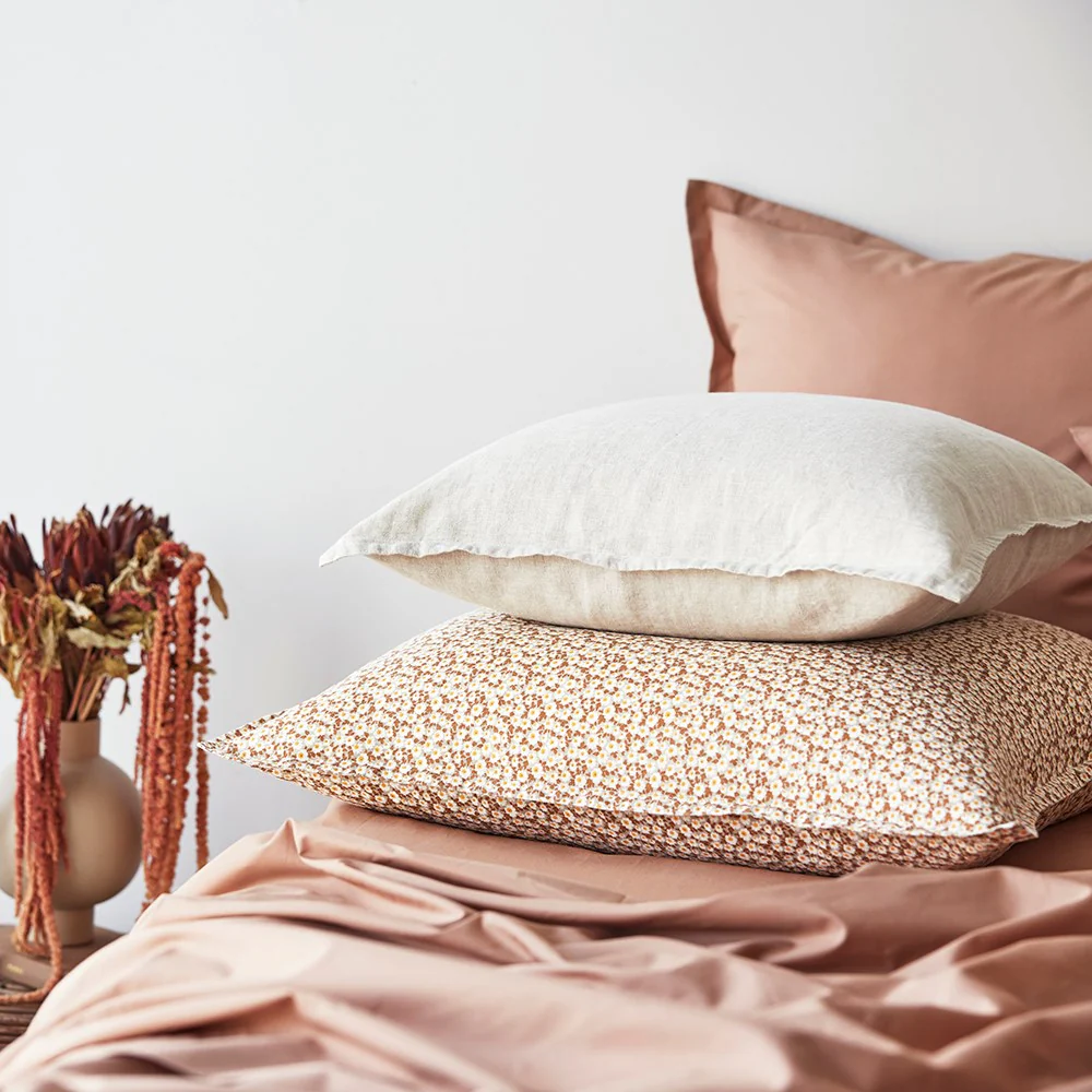 Pure Linen Printed European Pillowcase - Image 2
