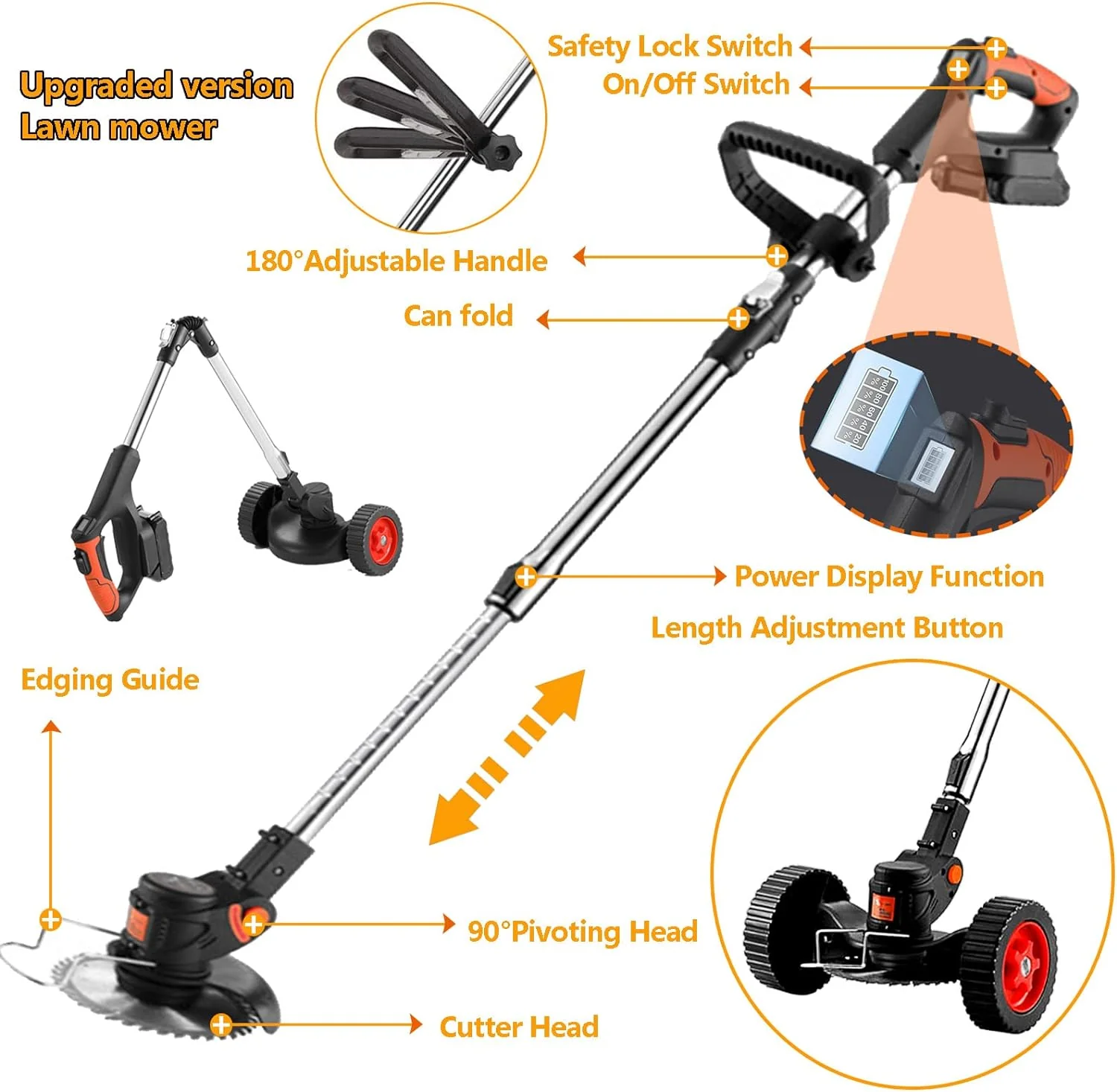 Lawn Mower Cordless Weed Cutter Garden Trimmer - Image 2