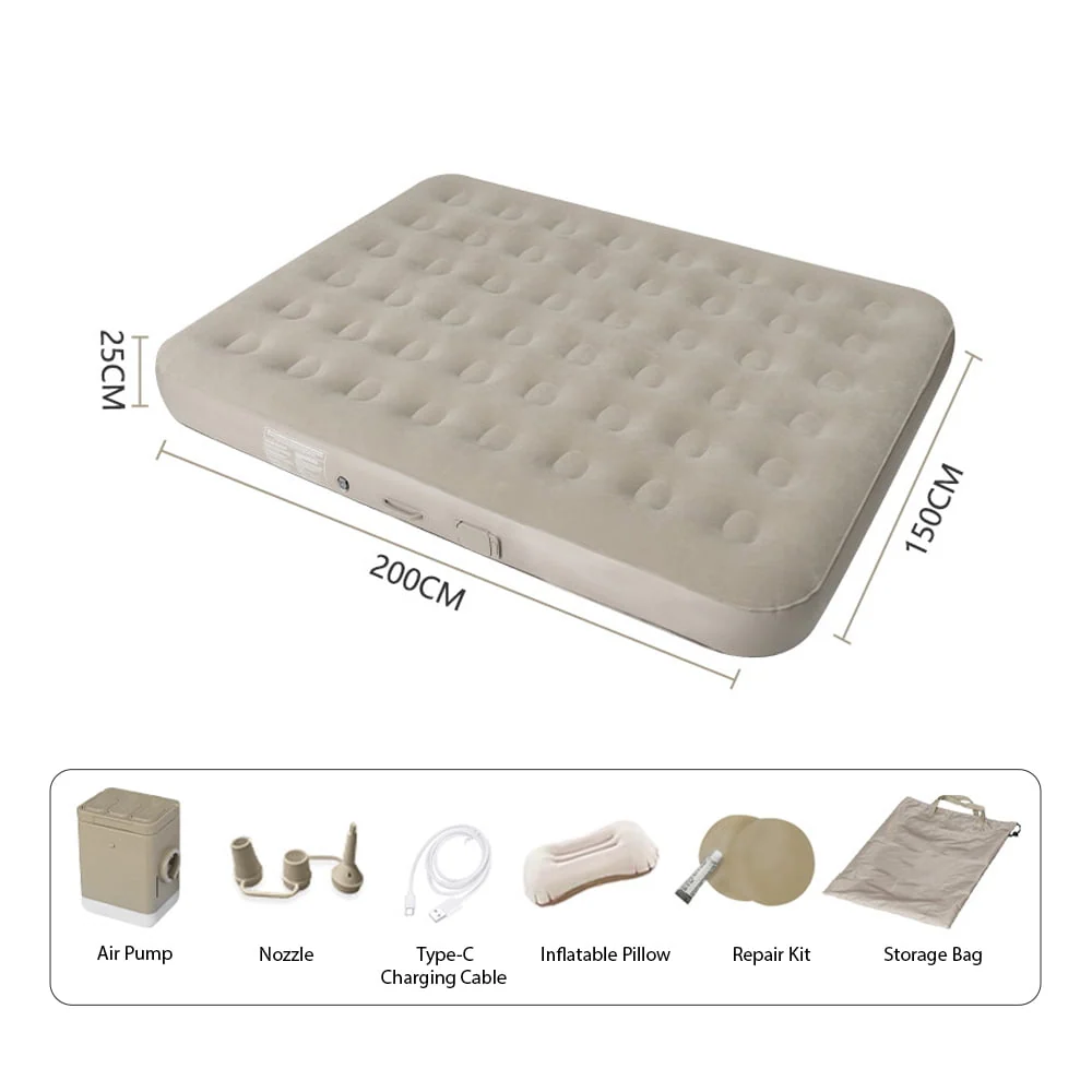 Queen Size Air Bed Inflatable Mattress with Built-in Pump - Image 8