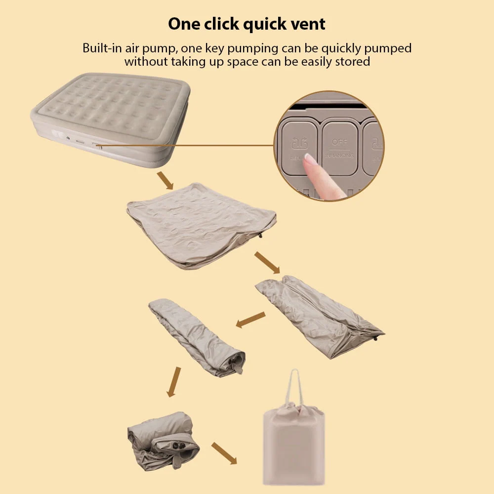 Queen Size Air Bed Inflatable Mattress with Built-in Pump - Image 4