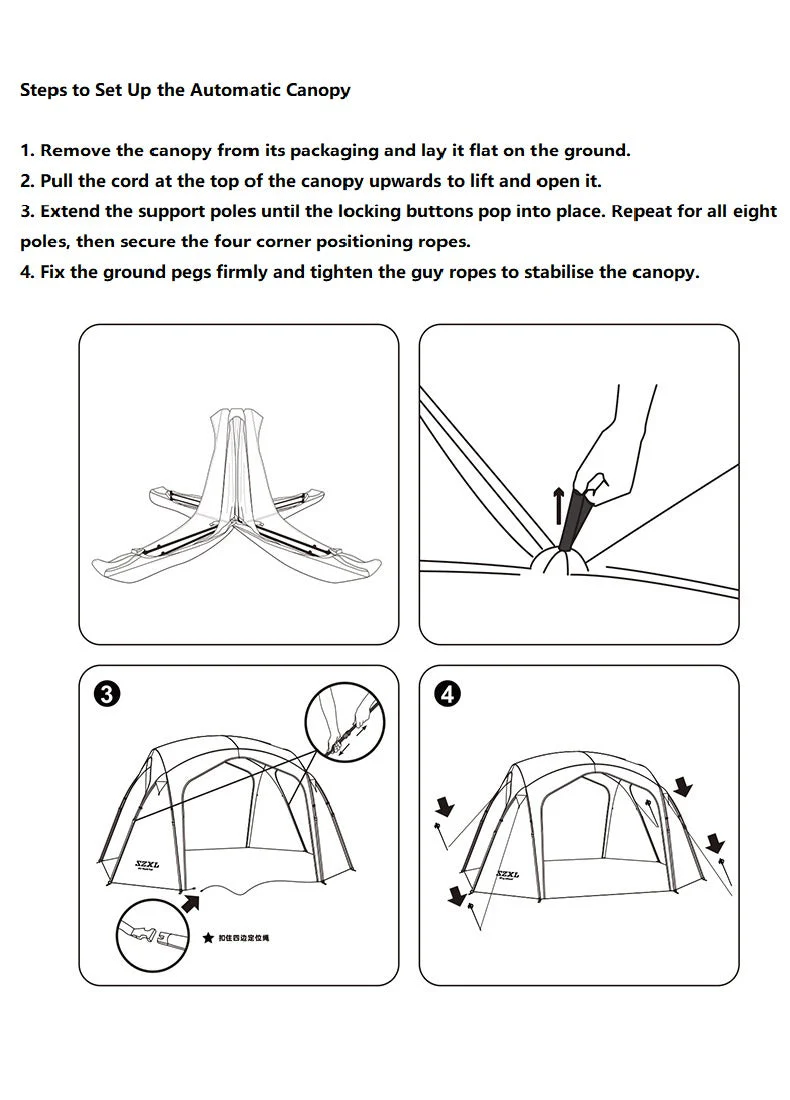 Quick Setup Automatic Dome Canopy with UV Protection (PU3000+) - Image 6