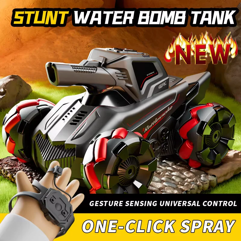 RC Car 4WD 2.4G Wireless Gesture Sensing RC Tank Water Bomb Spray Stunt - Image 2