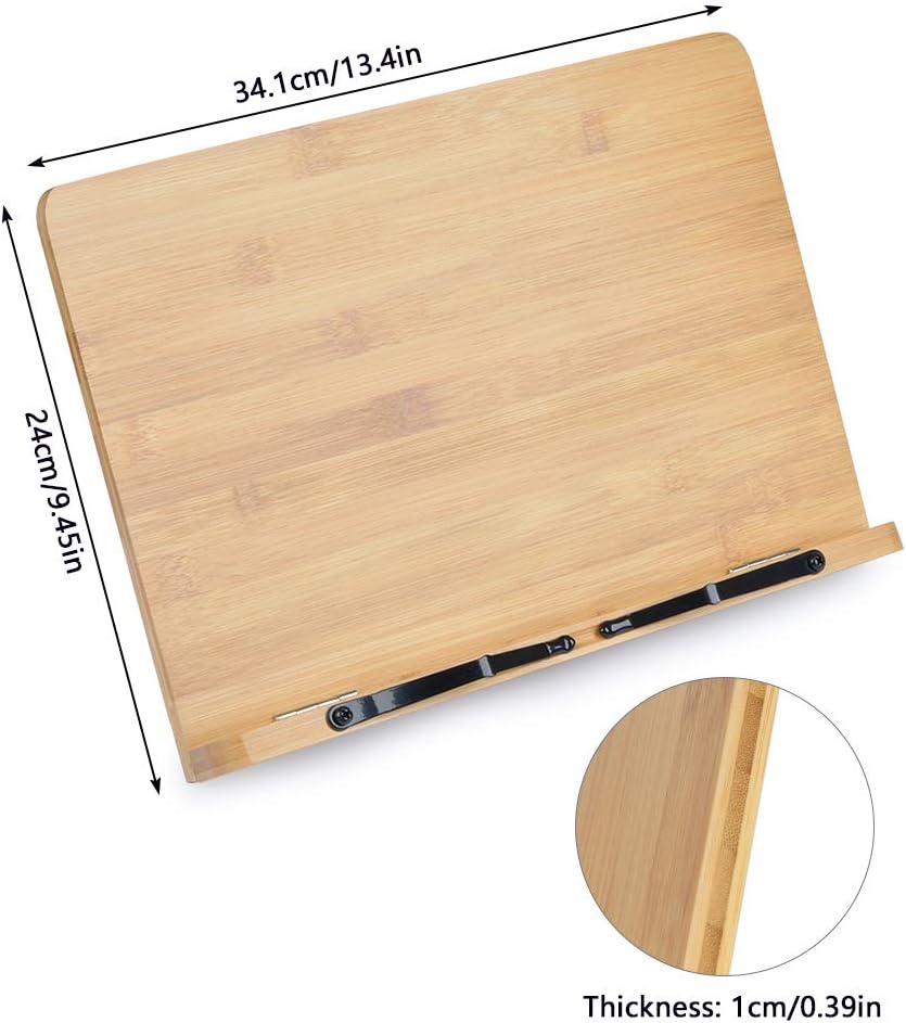 Reading Book Stand Adjustable Wooden Bible Holder Bamboo Foldable Rack Tablet - Image 4