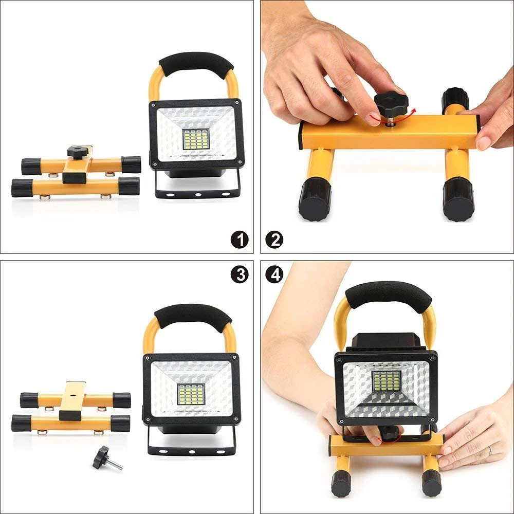 Rechargeable Portable LED Work Light with Stand,24LEDs,30W, Waterproof - Image 4