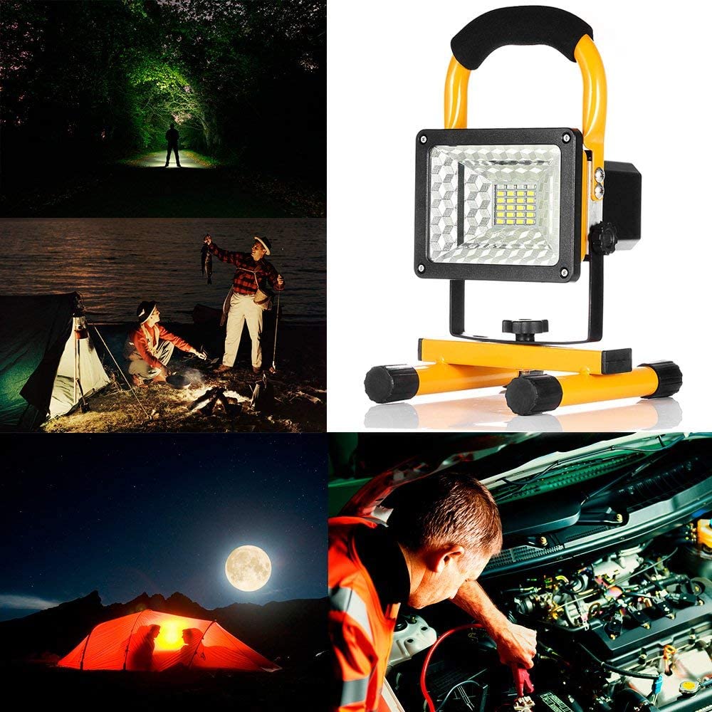 Rechargeable Portable LED Work Light with Stand,24LEDs,30W, Waterproof - Image 5