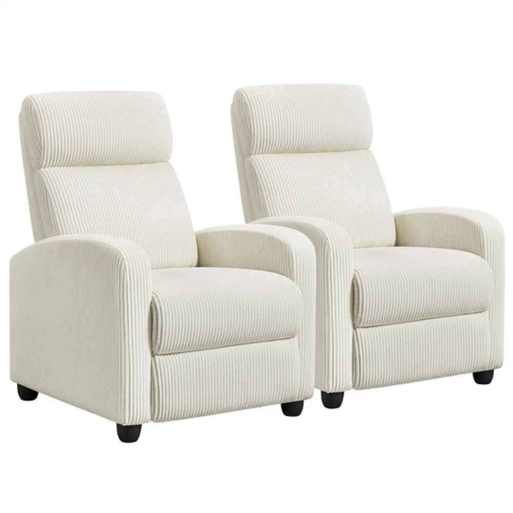 Recliner Chair Corduroy Recliner Sofa Adjustable Modern Single Reclining Chair - Image 9