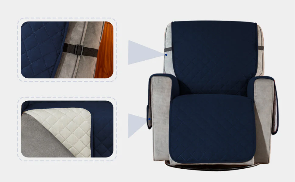Recliner Chair Cover Sofa Slipcover Couch Protector with Non Slip Strap - Image 5