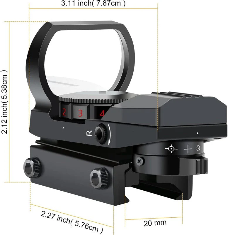 Red Green Dot Sight Tactical Holo 4 Reticle - Image 9