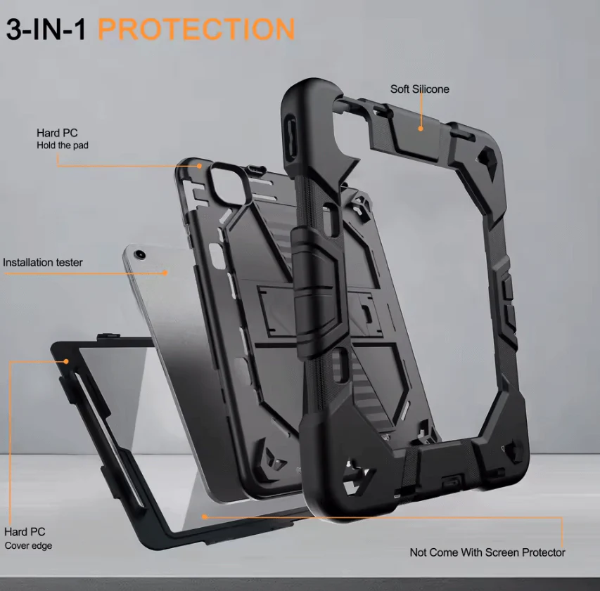 Rugged iPad Pro 11" Case – Heavy-Duty Shockproof Cover,Stand & Pencil Holder - Image 8