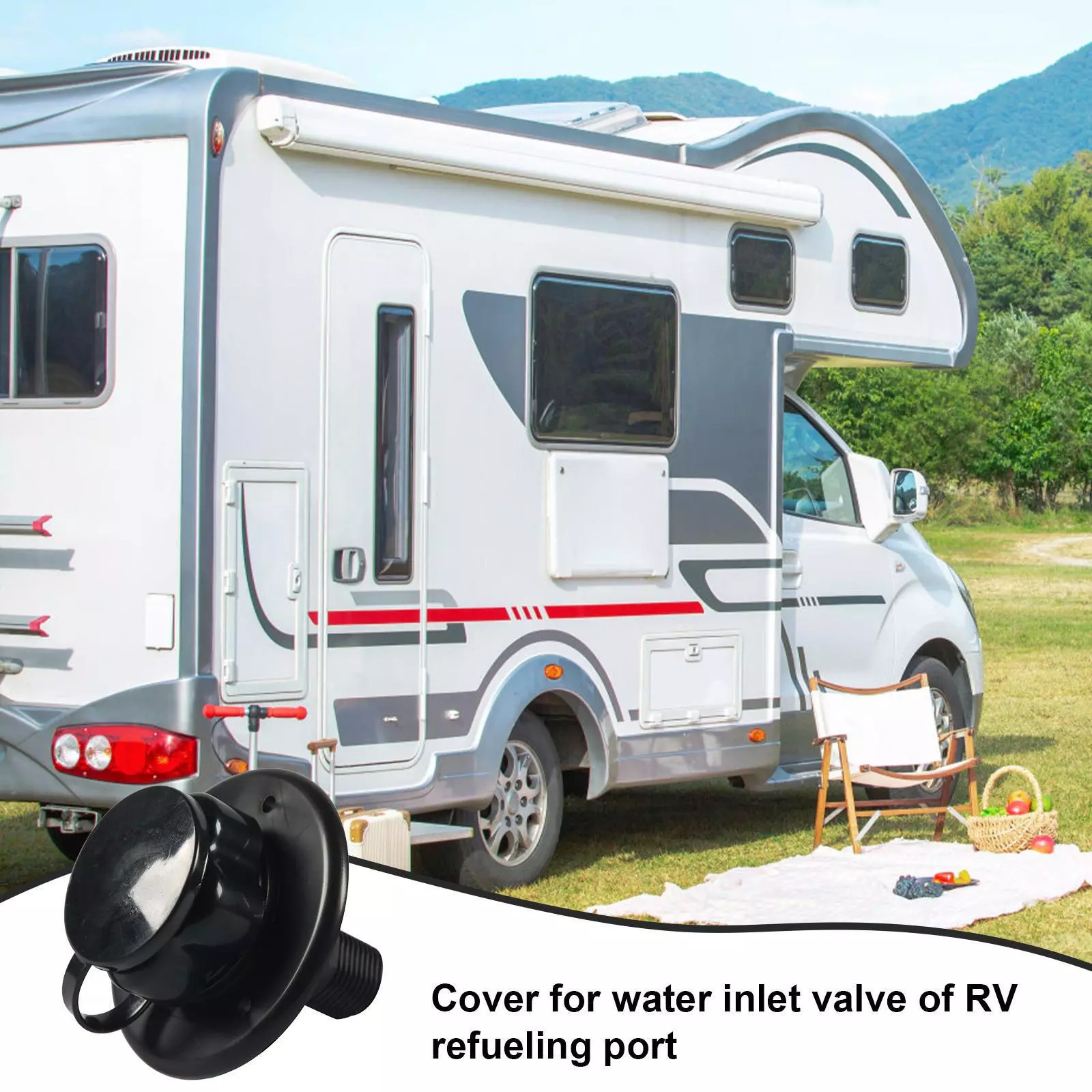 RV City Water Inlet with Check Valve (Black) - Image 4