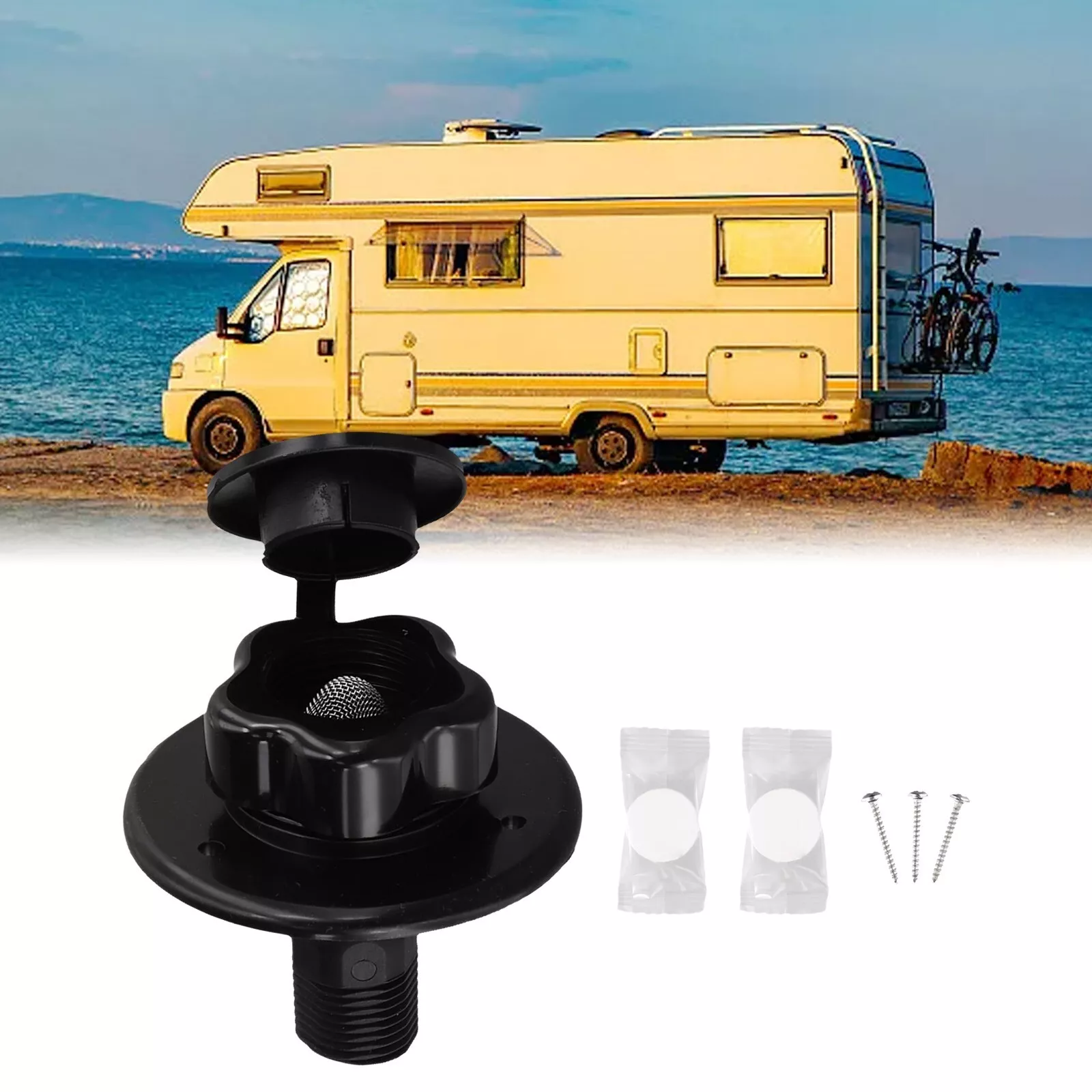 RV City Water Inlet with Check Valve (Black) - Image 9