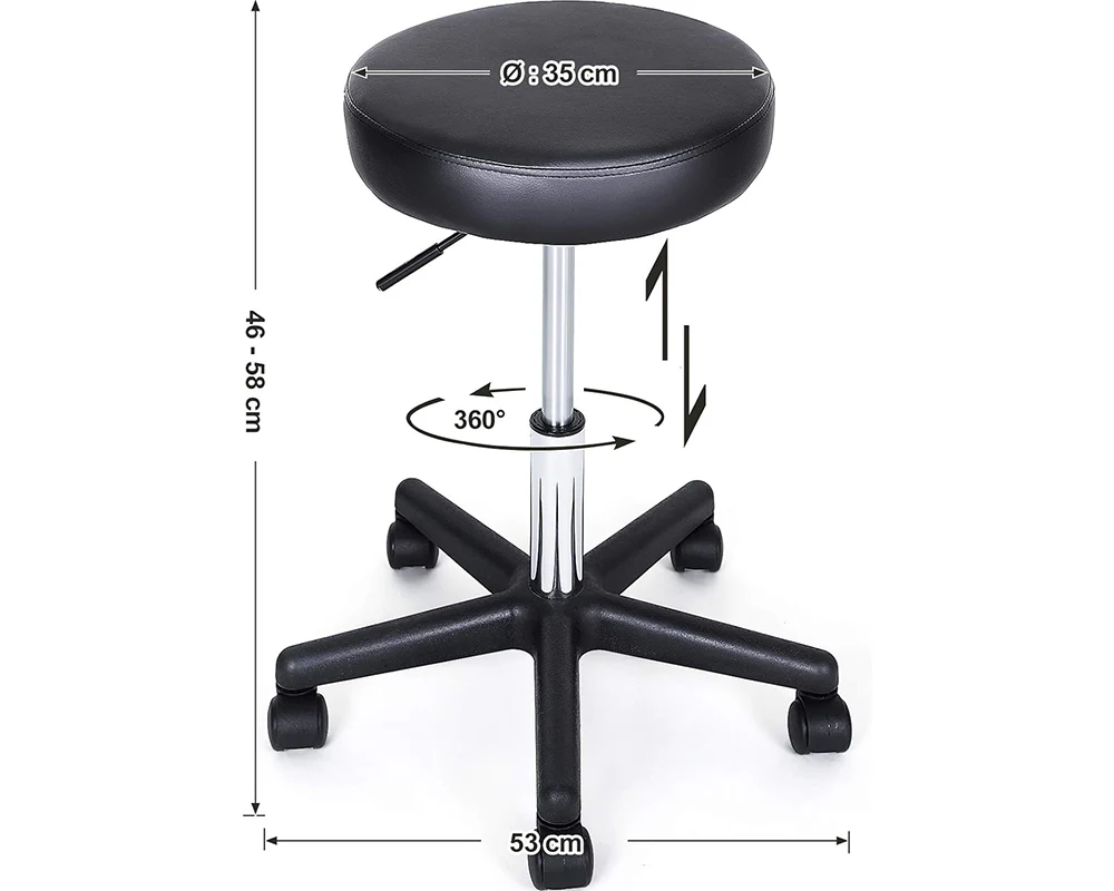 Salon Stool Adjustable Rolling Spa Stool - Image 3