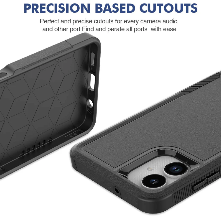 Samsung Galaxy A06 4G Dual Layer Armor Hard Case – Black - Image 3
