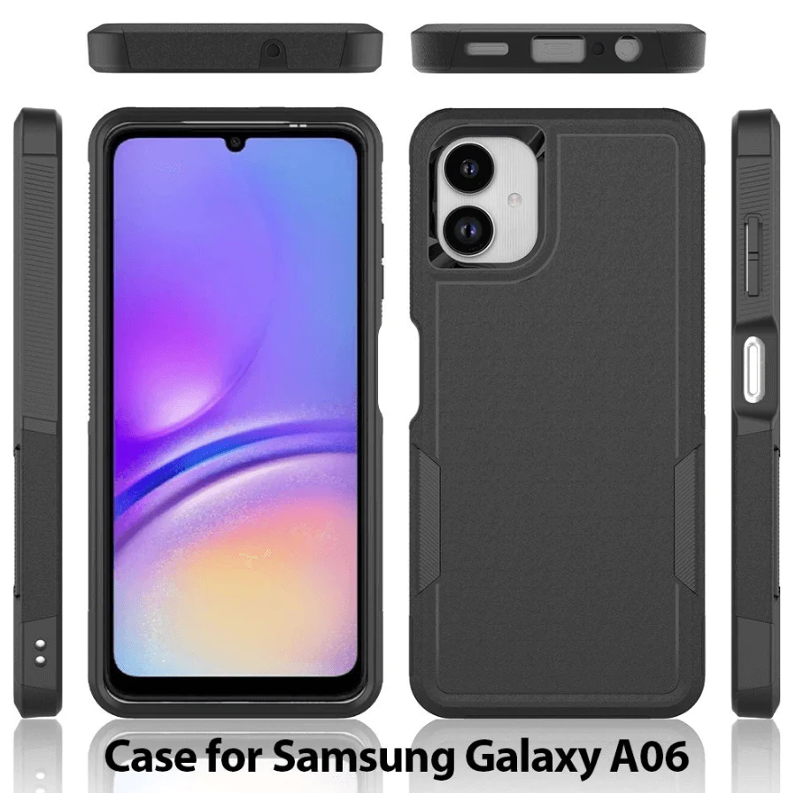 Samsung Galaxy A06 4G Dual Layer Armor Hard Case – Black - Image 6