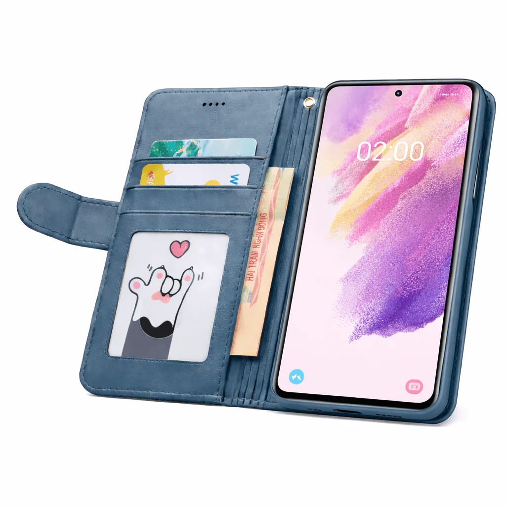Samsung Galaxy S21 FE Flip Wallet Case Cowhide Dot Pattern - Image 9