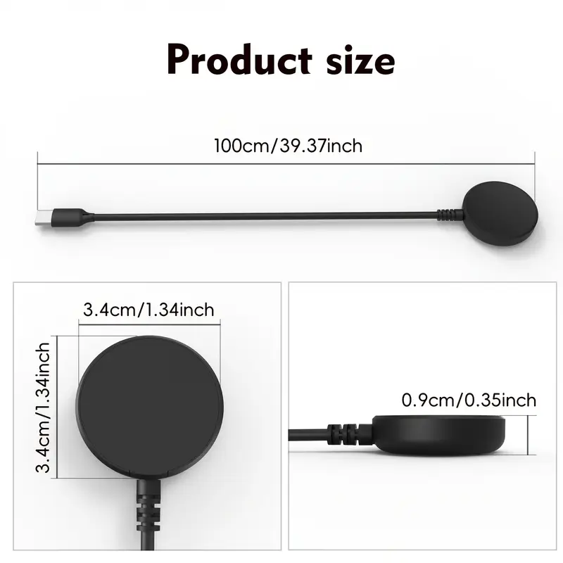 Apple Watch Wireless Charger Replacement (USB) (Black) - Image 12