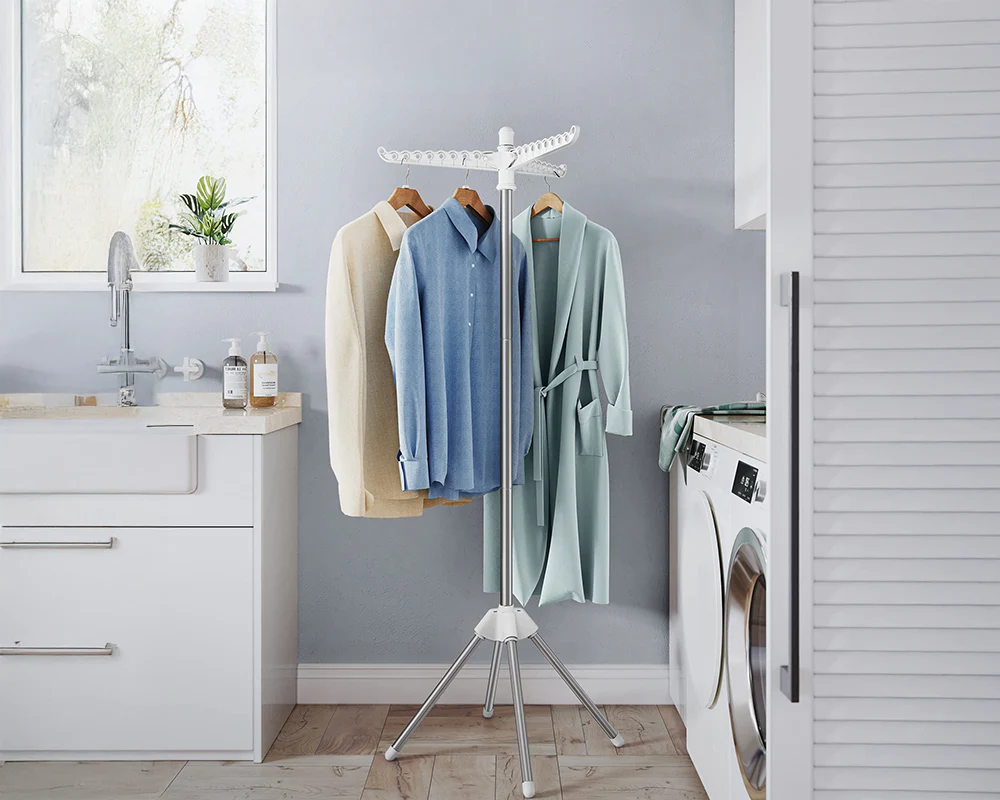 Space Saving Clothes Laundry Drying Rack - White - Image 4