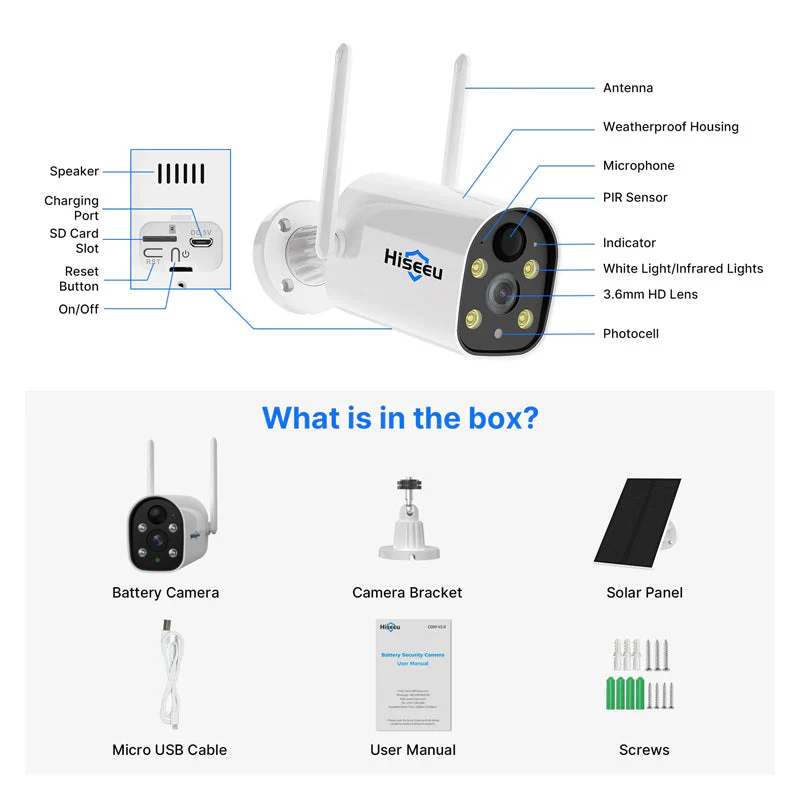 Hiseeu Spotlight Security Camera with Solar Panel - Image 8