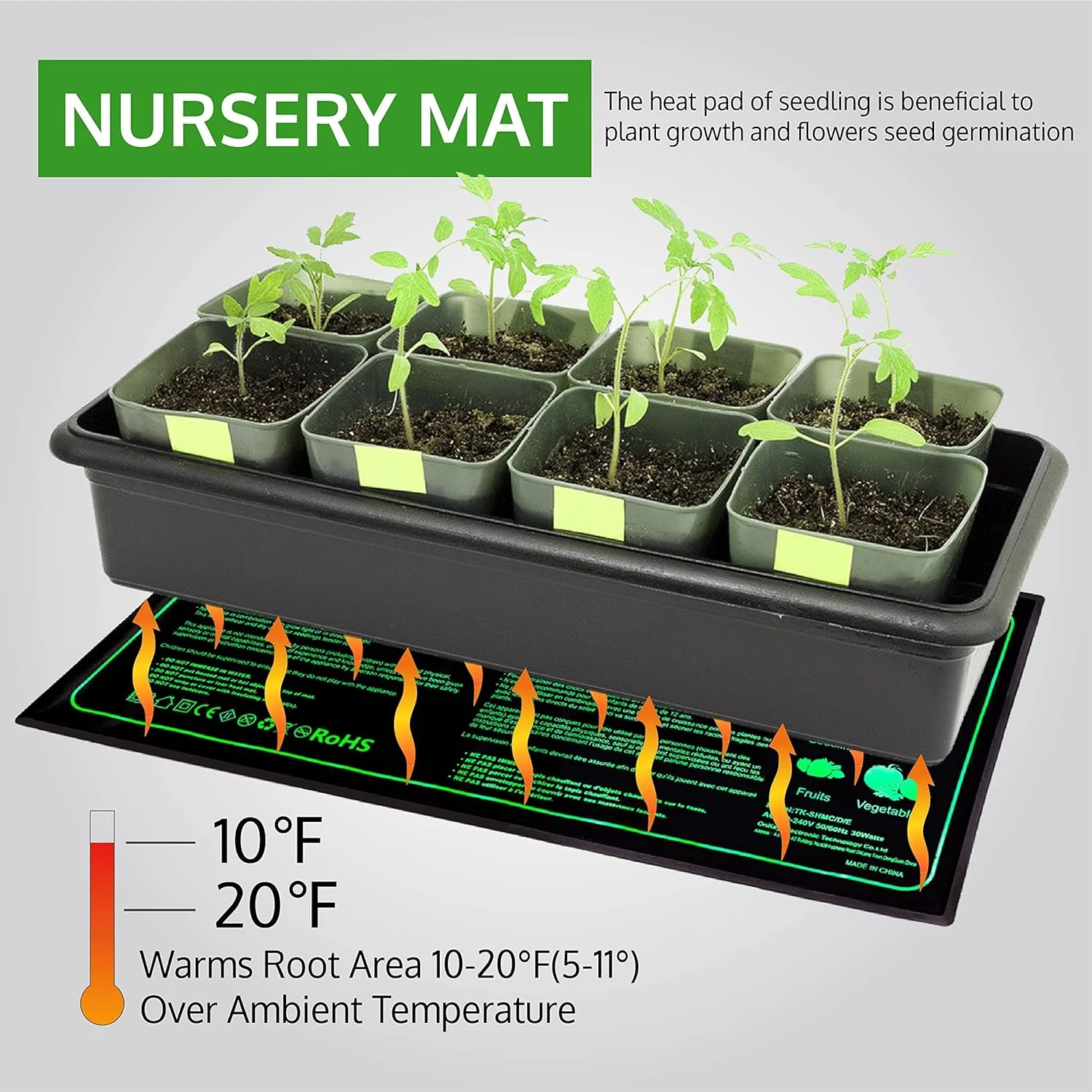Seedling Heat Mat Plant Heated Pad 25x50CM - Image 10