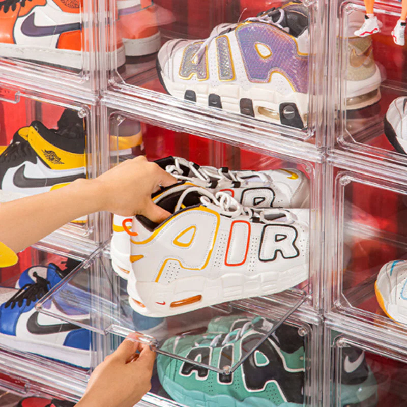 Shoe Boxes Clear Plastic Stackable Shoe Organizer with Magnetic Door - Image 5