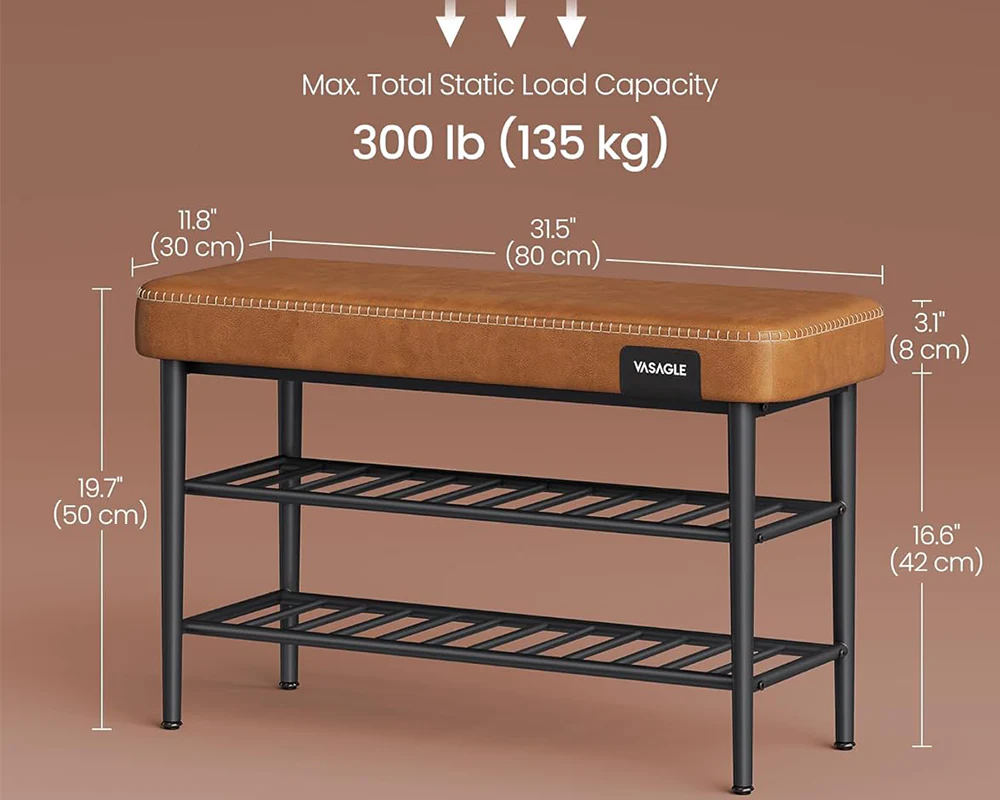 Shoe Rack Storage Bench - Image 3