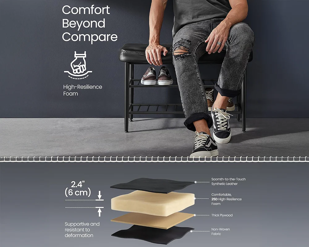 Shoe Rack Storage Bench - Image 9
