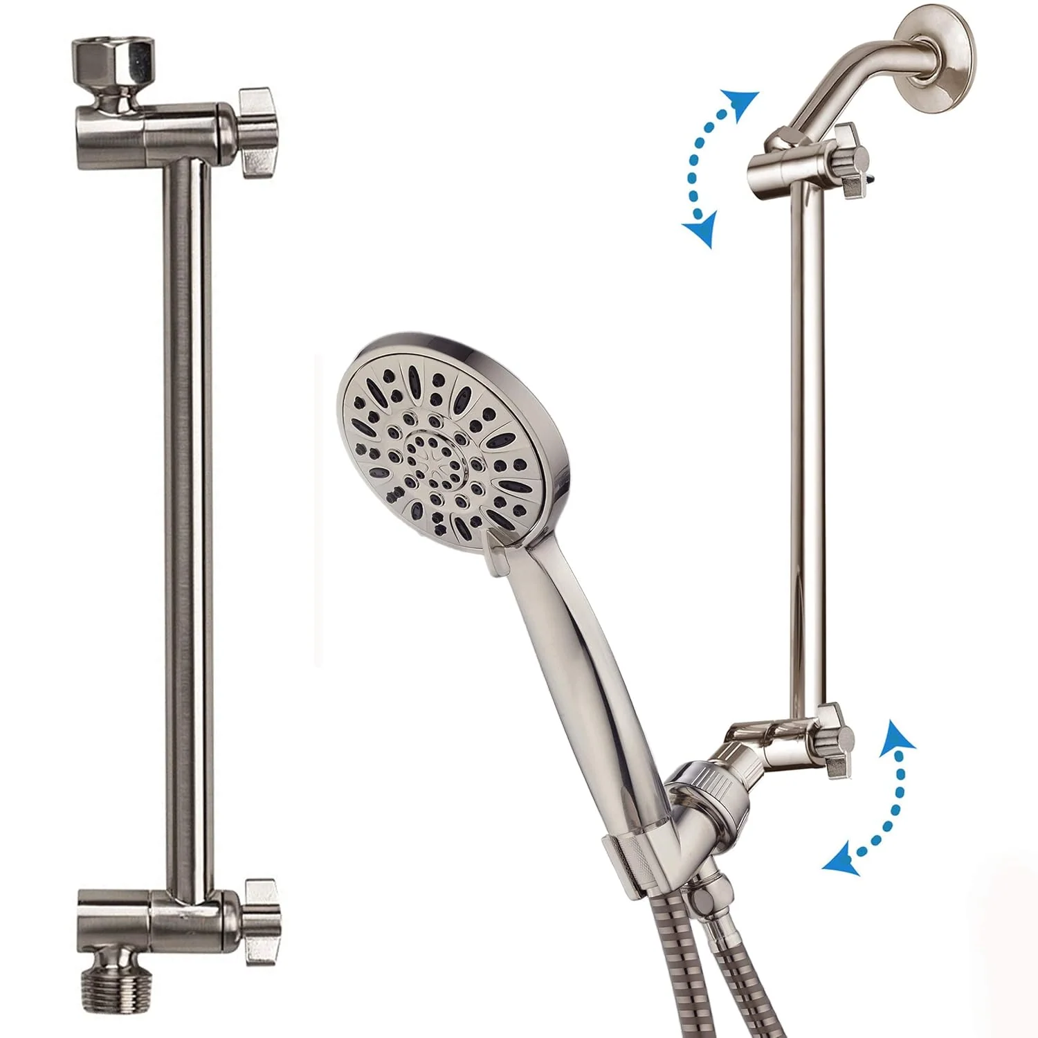 Shower Head Extension Arm (Silver, 11-inch Extension) - Image 12