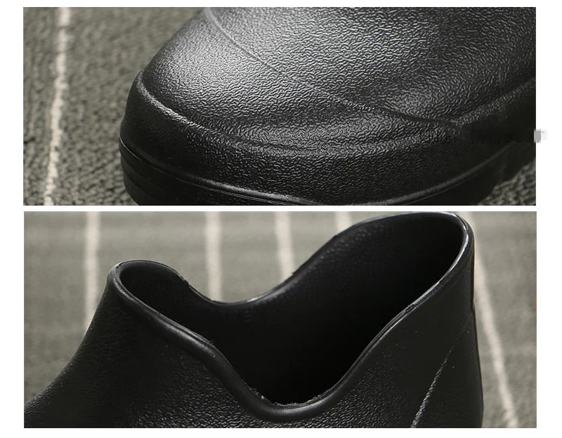 SIZE 14 Non-Slip  Waterproof Ankle Boots Rubber Fashion Rain Bootie Shoes-BLACK - Image 4