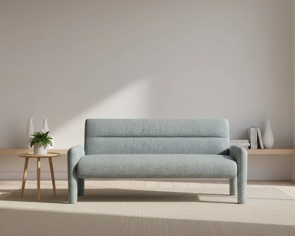 Sky Blue 3 Seater Sofa Modern Chenille KD Sofa for Living Room - Image 4