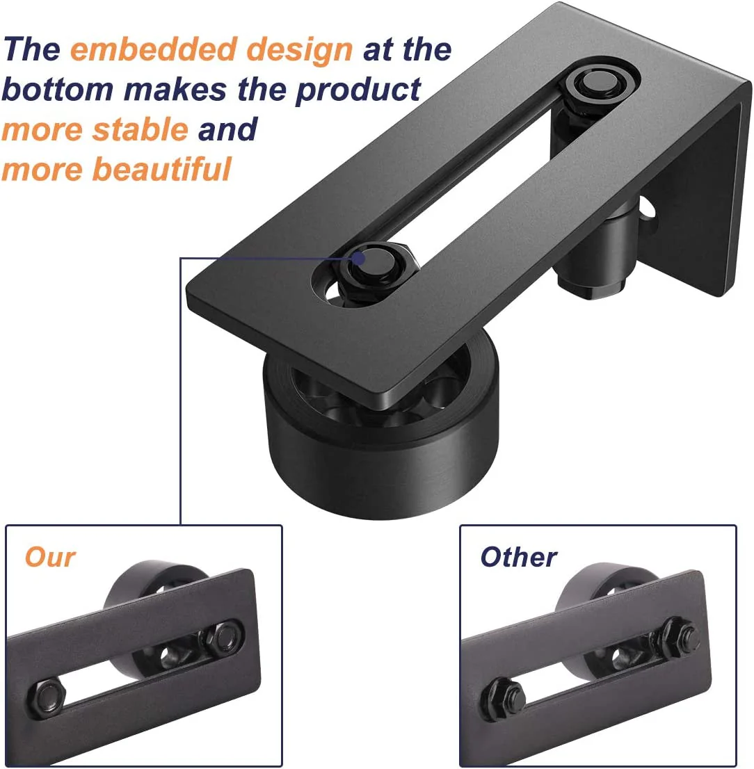 Sliding Barn Door Hardware Bottom Adjustable Roller - Image 7