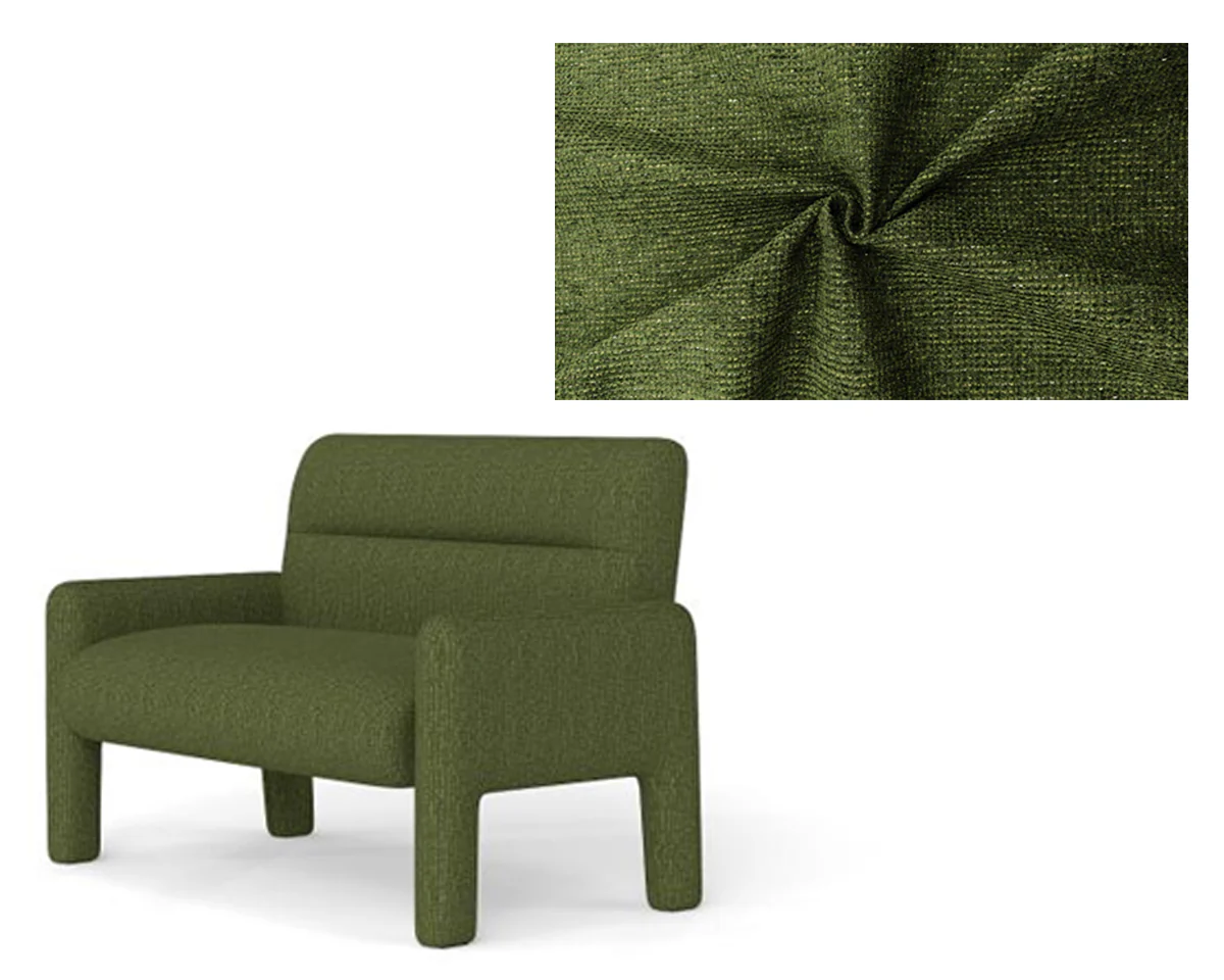 Sofa Dubai Hunter Green 2 Seater Modern Fabric Lounge Sofa - Image 4