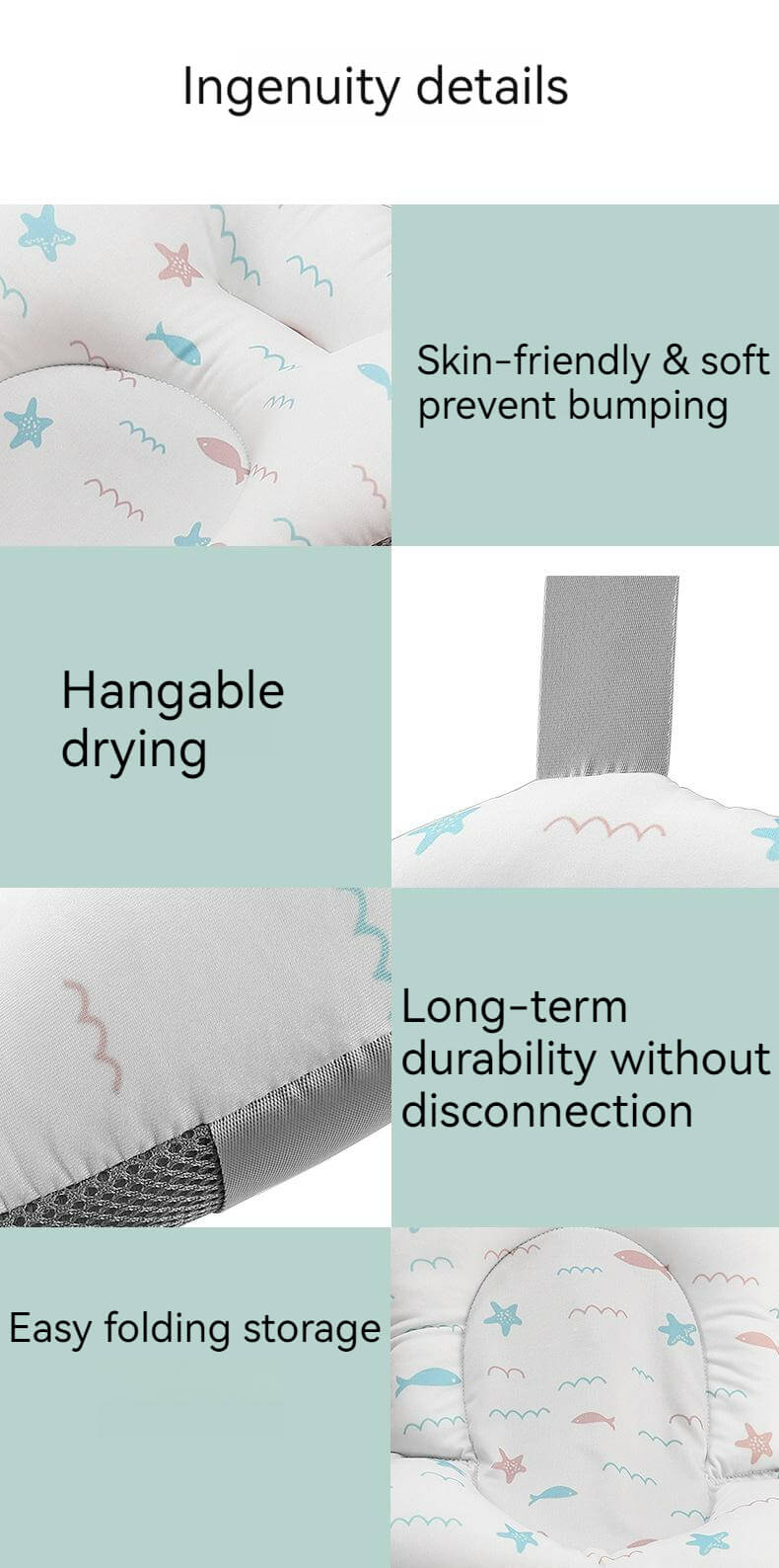 Soft Quick Drying Baby Bath Seat-Grey - Image 8