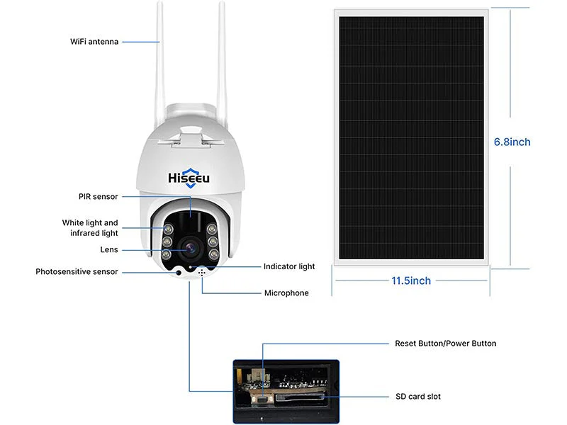 Hiseeu Solar 2K PTZ Wireless Outdoor Security Camera - Image 9