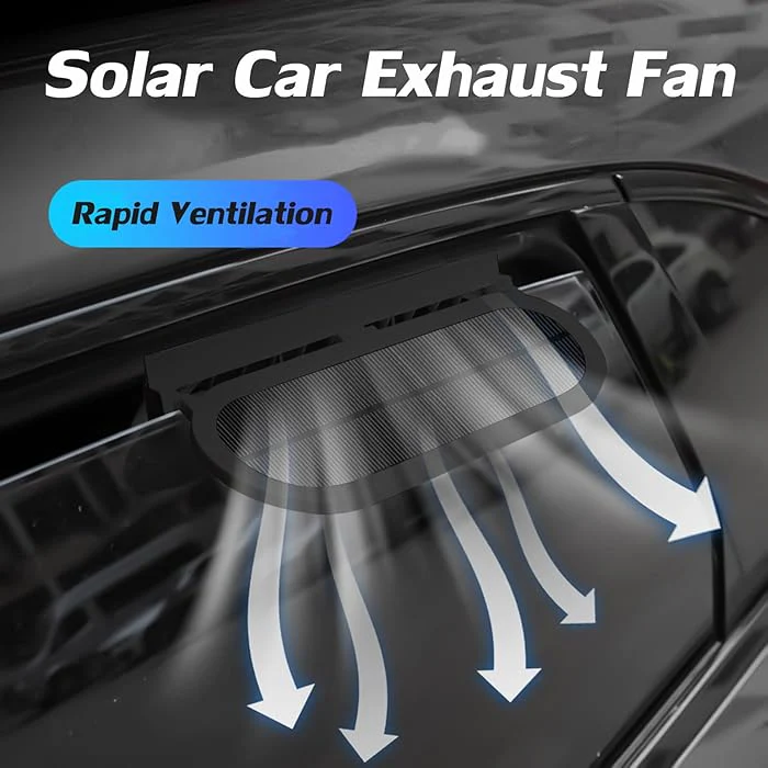 Solar-Powered Car Window Exhaust Fan with 3 Air Outlet Solar Ventilation - Image 2