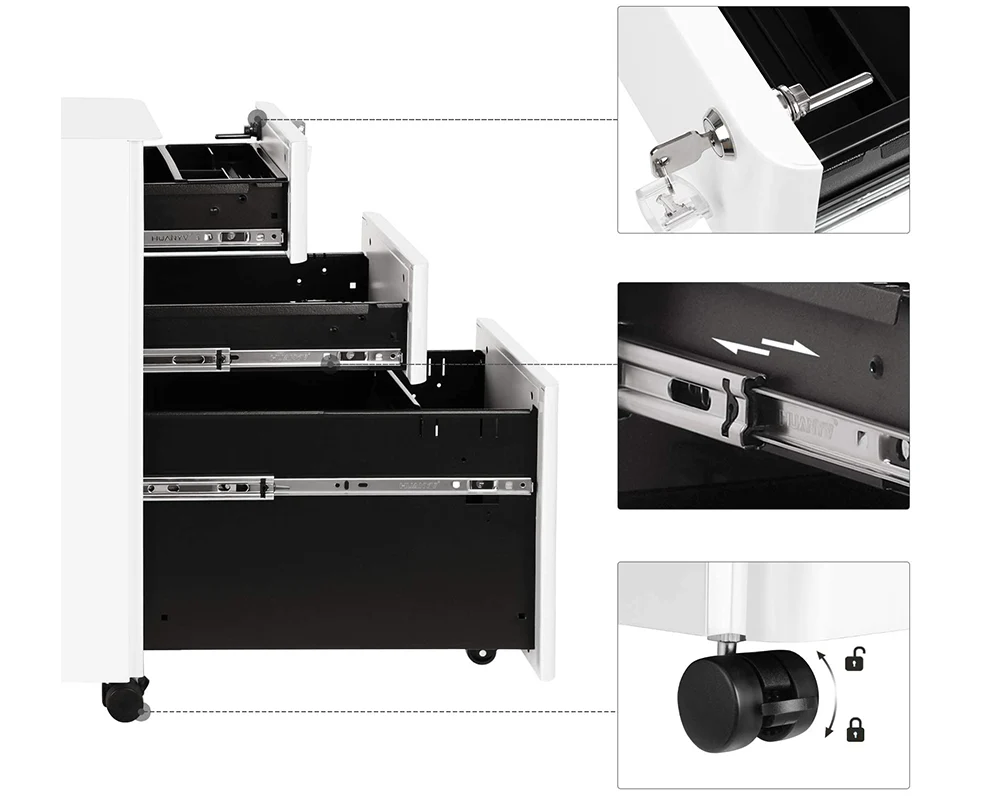 SONGMICS Office file Cabinet with Wheels File Organiser - Image 5