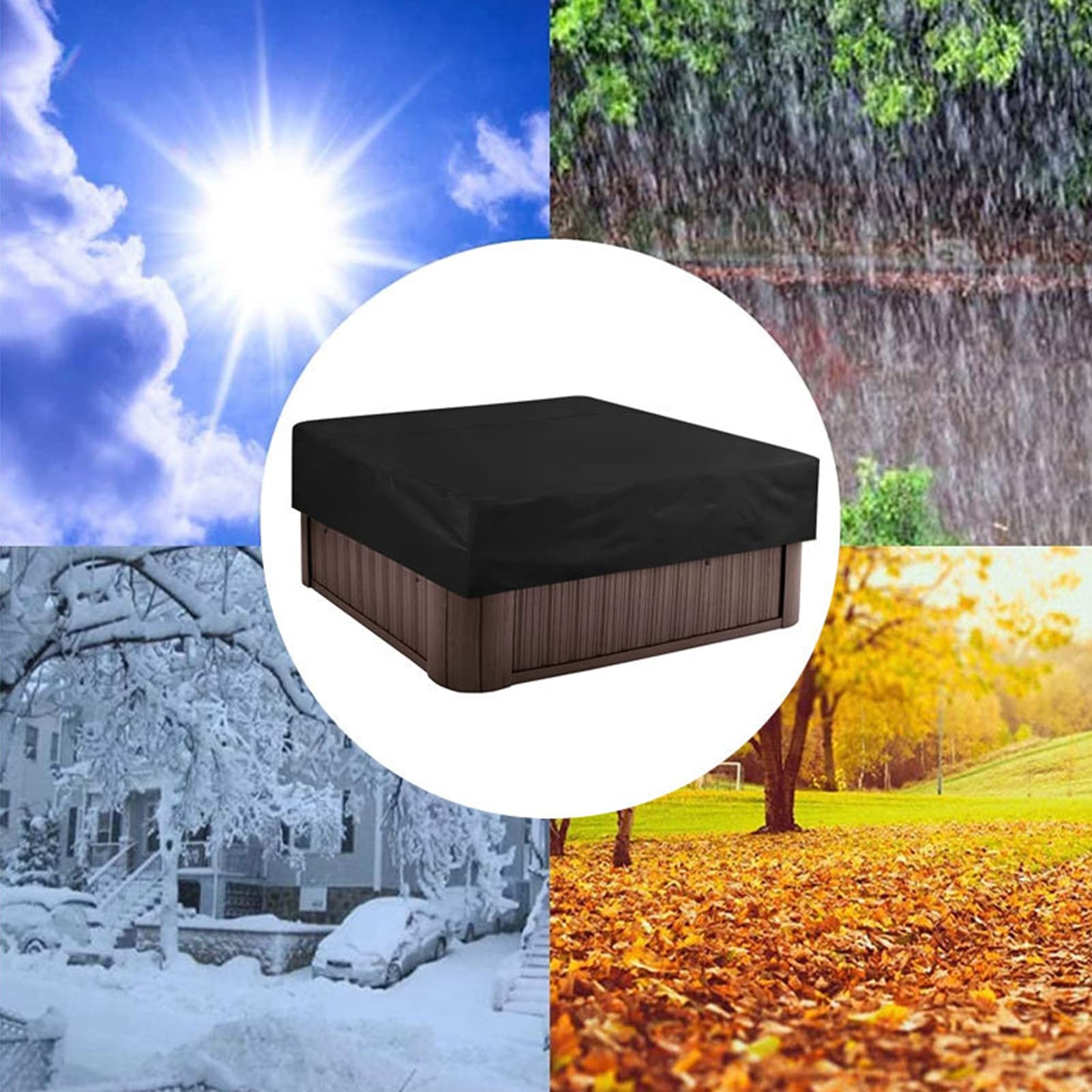 Square Hot Tub Cover 231×231×30cm – Waterproof Spa Cover Outdoor Protection - Image 5