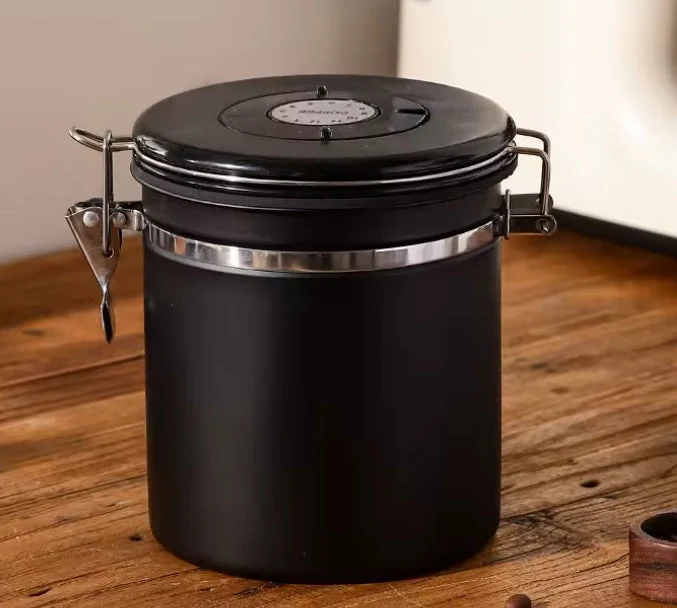 Stainless Steel Coffee Storage Container with Airtight Lids - Image 3