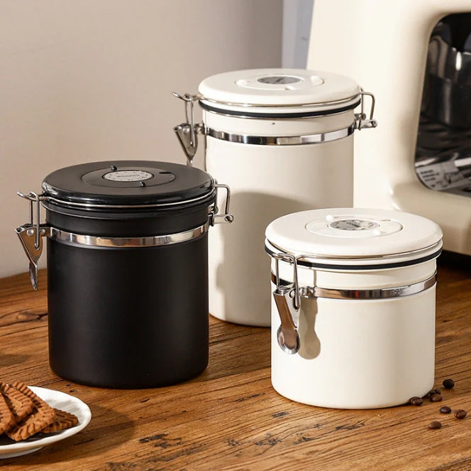 Stainless Steel Coffee Storage Container with Airtight Lids - Image 5