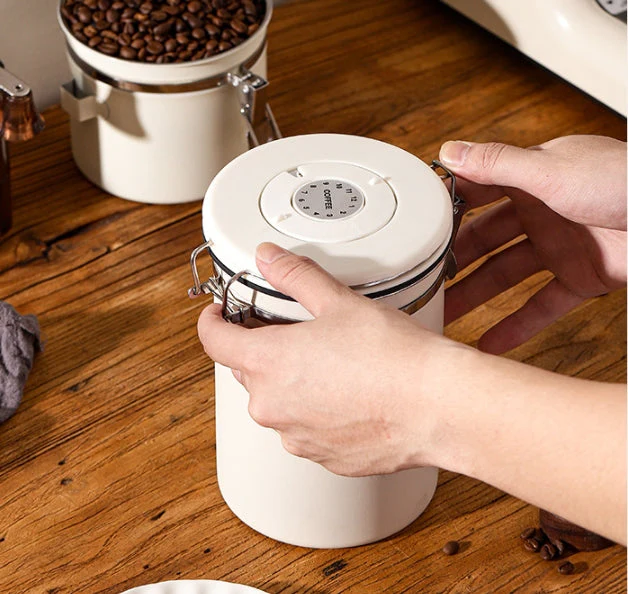 Stainless Steel Coffee Storage Container with Airtight Lids - Image 6