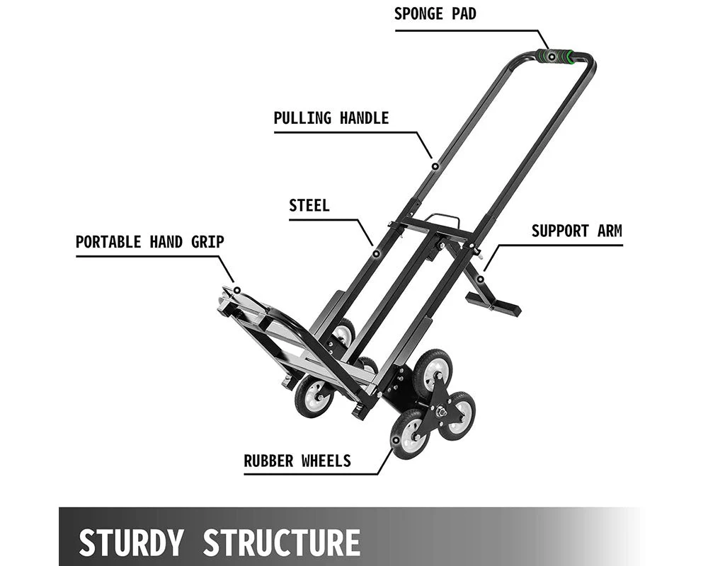 Stair Climbing Trolley 8 Wheels Folding Hand Cart Steps - Image 14