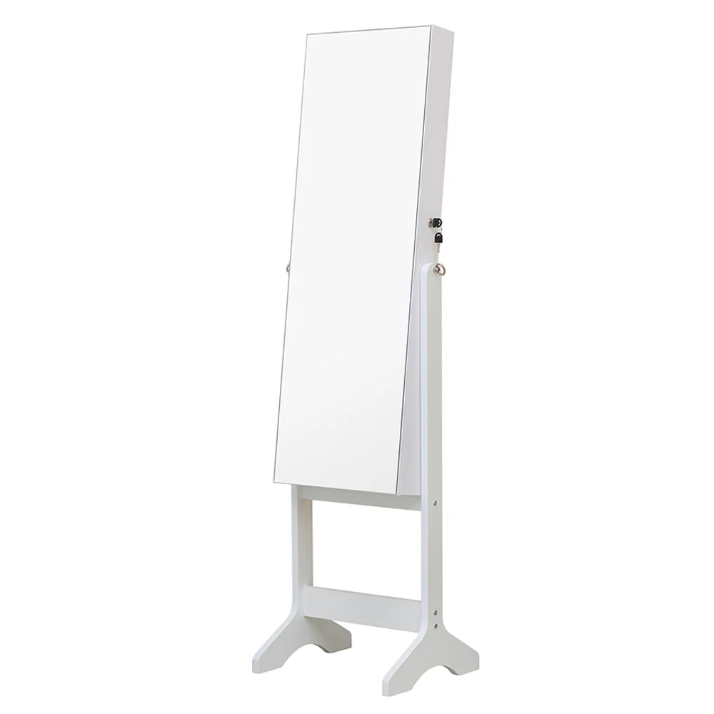 Standing Jewellery Cabinet With Full Body Mirror - White - Image 4