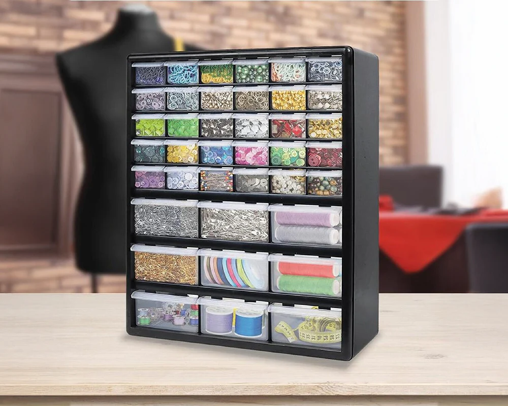 Storage Cabinet Drawers 39 Plastic Tool Box Containers Organiser Cupboard - Image 4