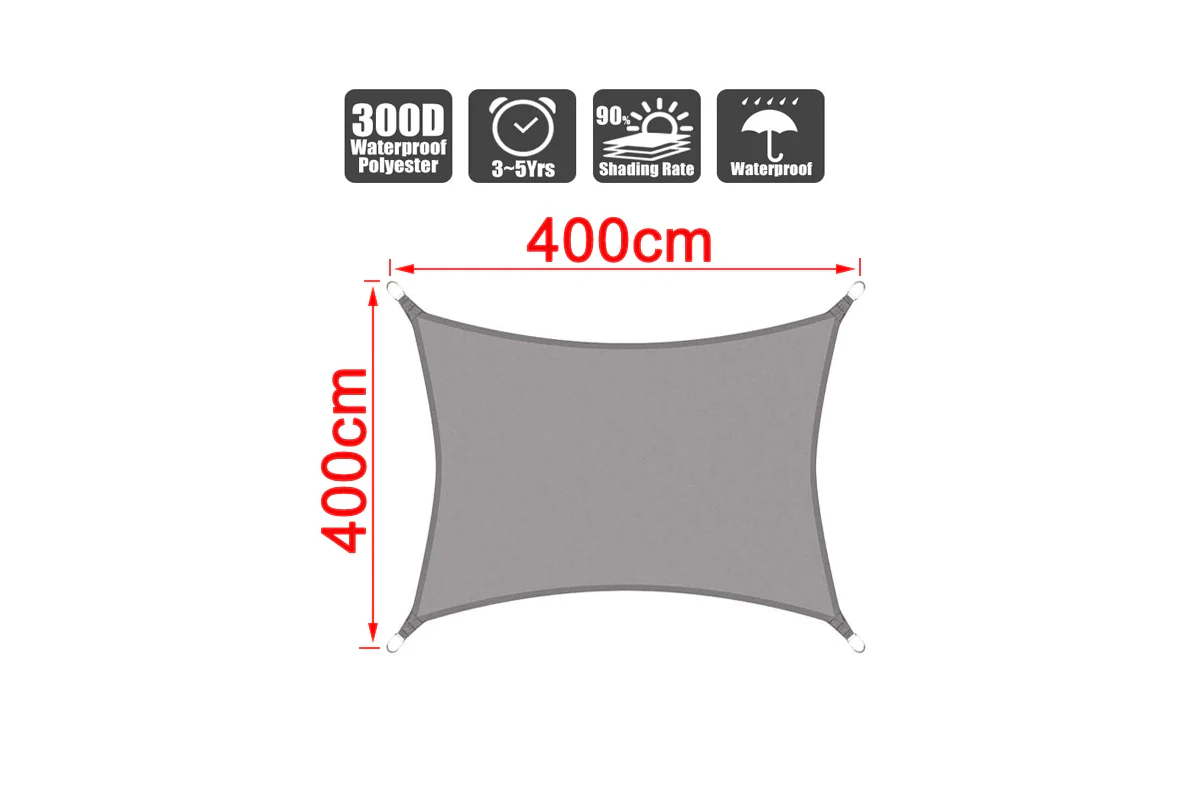 Sun Shade Sail 4m*4m with hardware kit - Image 4