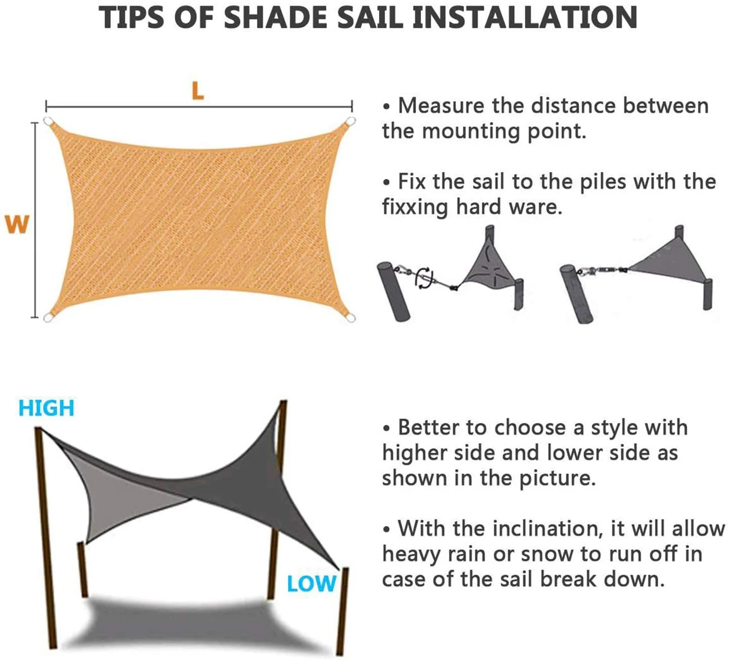 Sun Shade Sail 4m*6m - Image 8