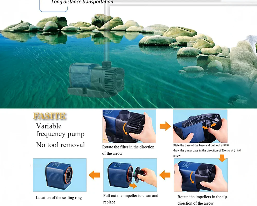 Sunsun JTP-1800 SuperEco Pond Pump Watercourse 1800l/h 11W - Image 7