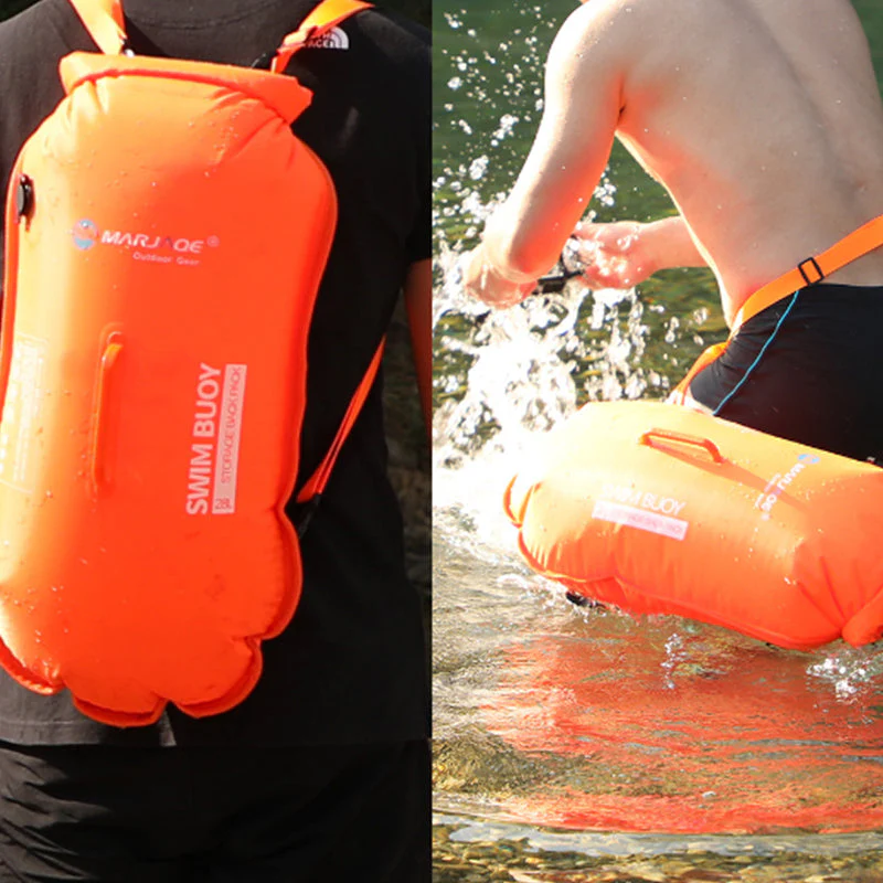 Swim Buoy Backpack Bubble Safety Float Dry Bag with Shoulder Strap 28L - Image 4